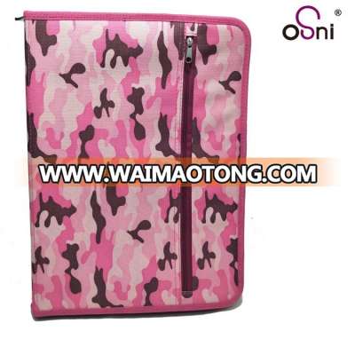 Customized camouflage style fabric cover poly document case expanding file folders