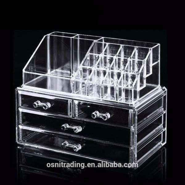 Clear Acrylic Makeup Organizer Home Cosmetics and Jewelry Display Box