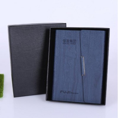 promotional gift customized logo office PU A5 100 sheets notebook with gift box