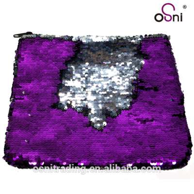 Sequin Mermaid Cosmetic Bag, Hidden Message Sequin Zip Pouch, Sequin Makeup Bag