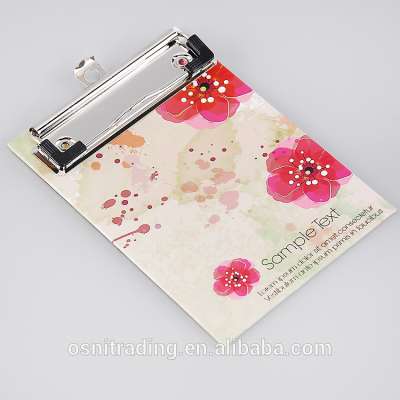 Wholesale floral printing book binder art chrome paper clipboard