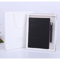 promotional gift business office PU A5 100 sheets notebook set with pen and gift bag